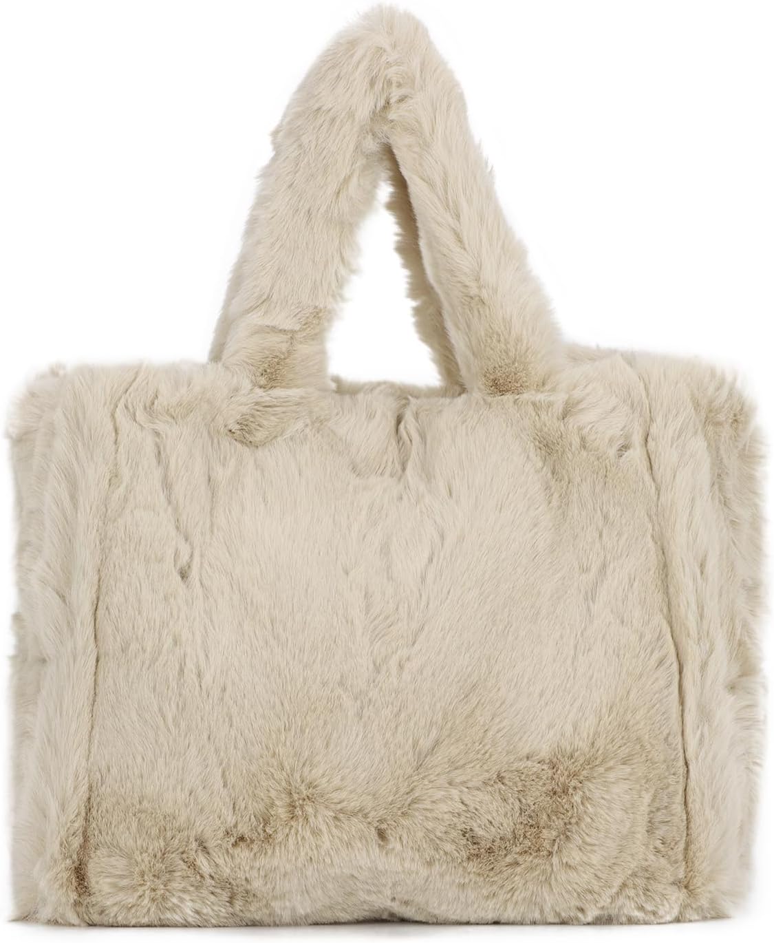 GOKTOW Faux Fur Purse for Women, Soft Fluffy Furry Fuzzy Winter Tote Bag Handbag for Winter Daily Commute Shopping