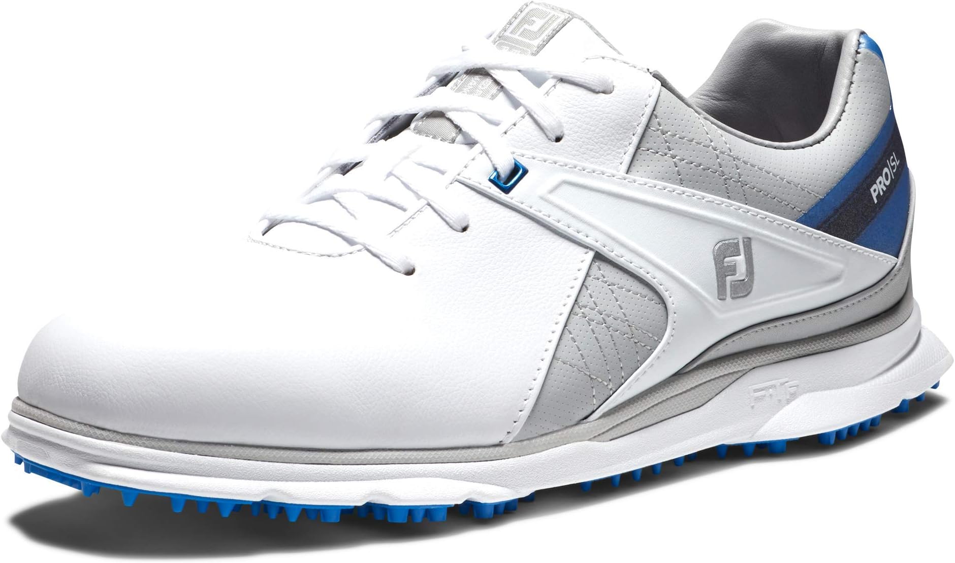 FootJoyMen's Pro Sl Golf Shoe, Blanco/Gris/Azul, 7.5 UK