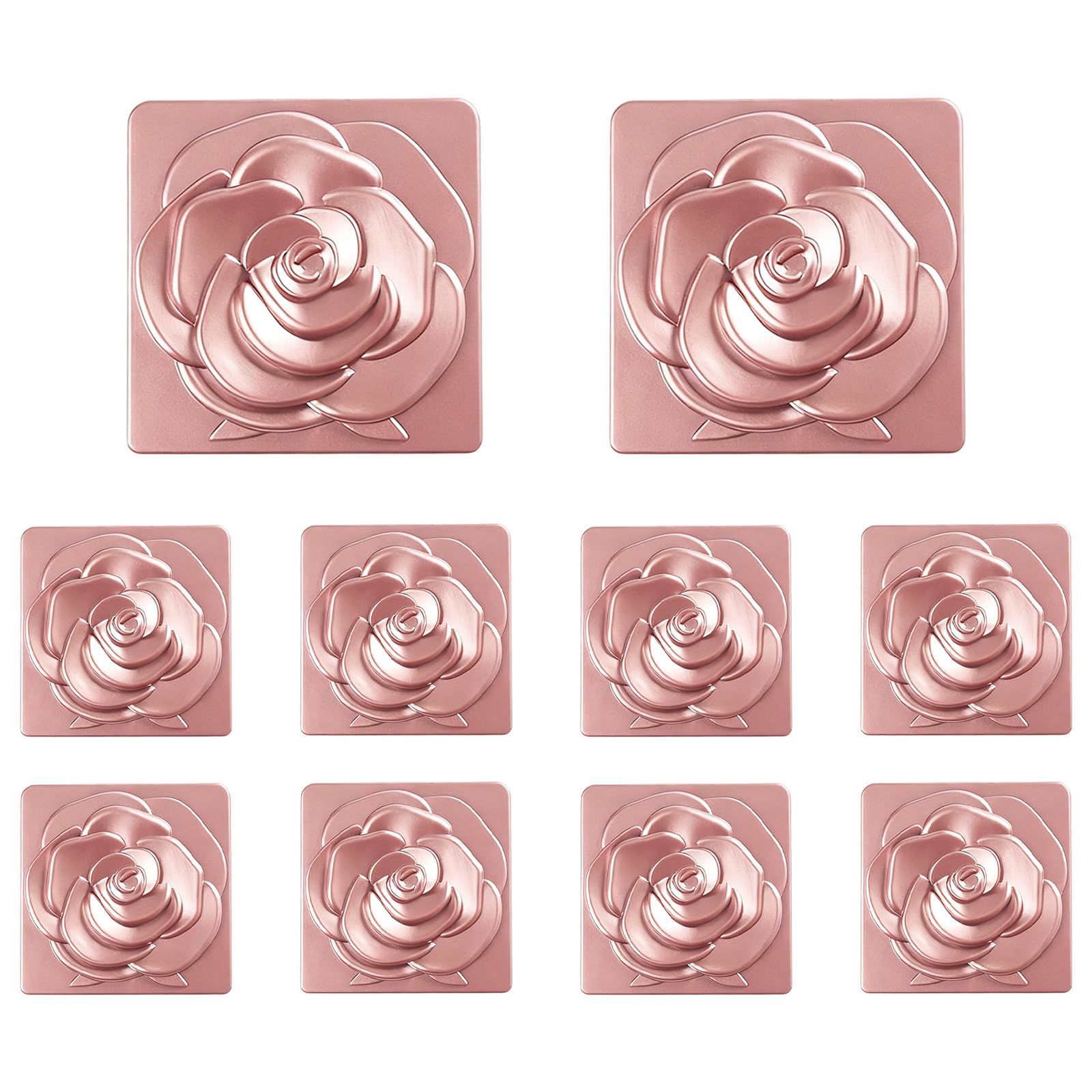 Generisch Specchio compatto a forma di rosa, 10 pezzi, doppio lato, ingrandimento 1X/3X, alloggiamento in metallo, pieghevole e portatile, per viaggi, bomboniere