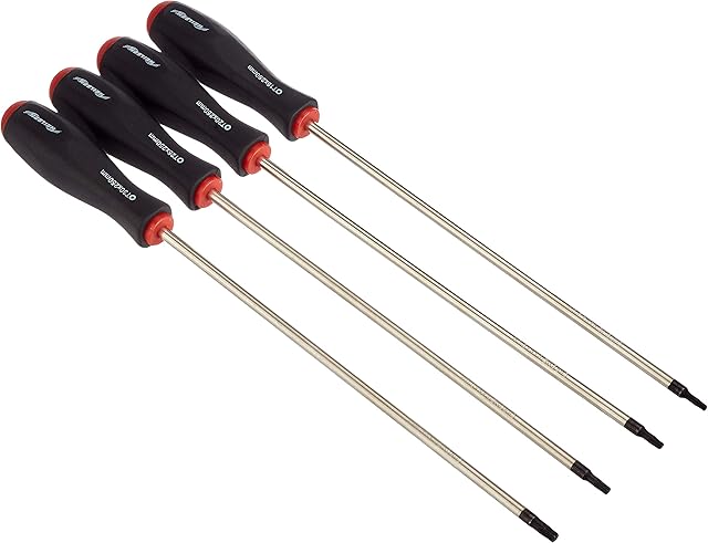Neilsen CT2899 4PC 250MM Extra Long Star TORX Screwdriver T15 T20 T25 T30 X 250 4 Piece Set, Silver