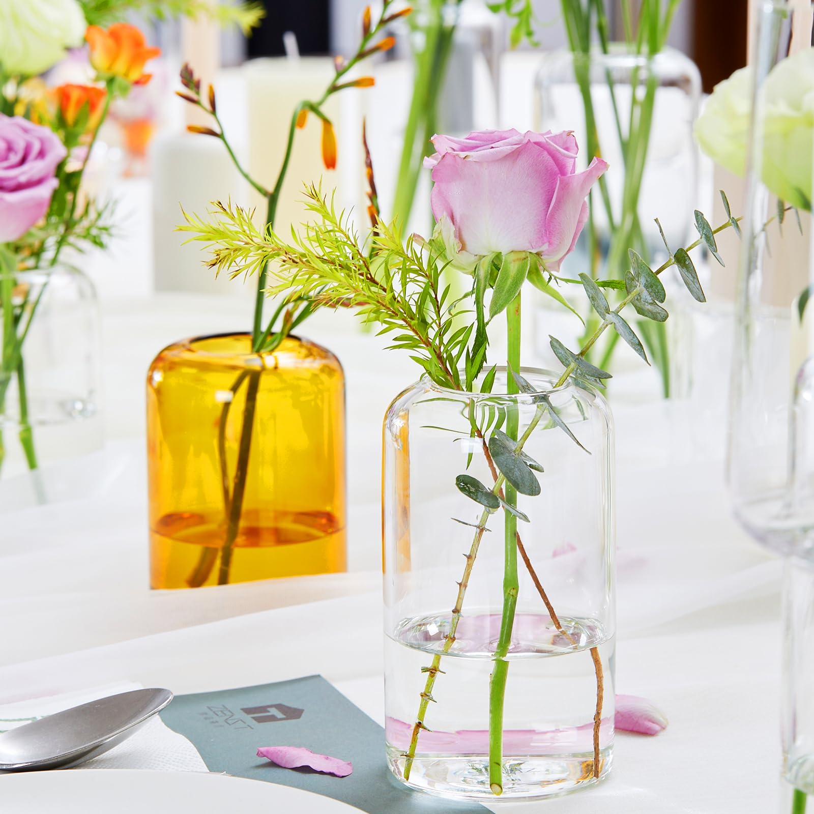 ZENS Small Glass Vase Set of 6 - Image 3