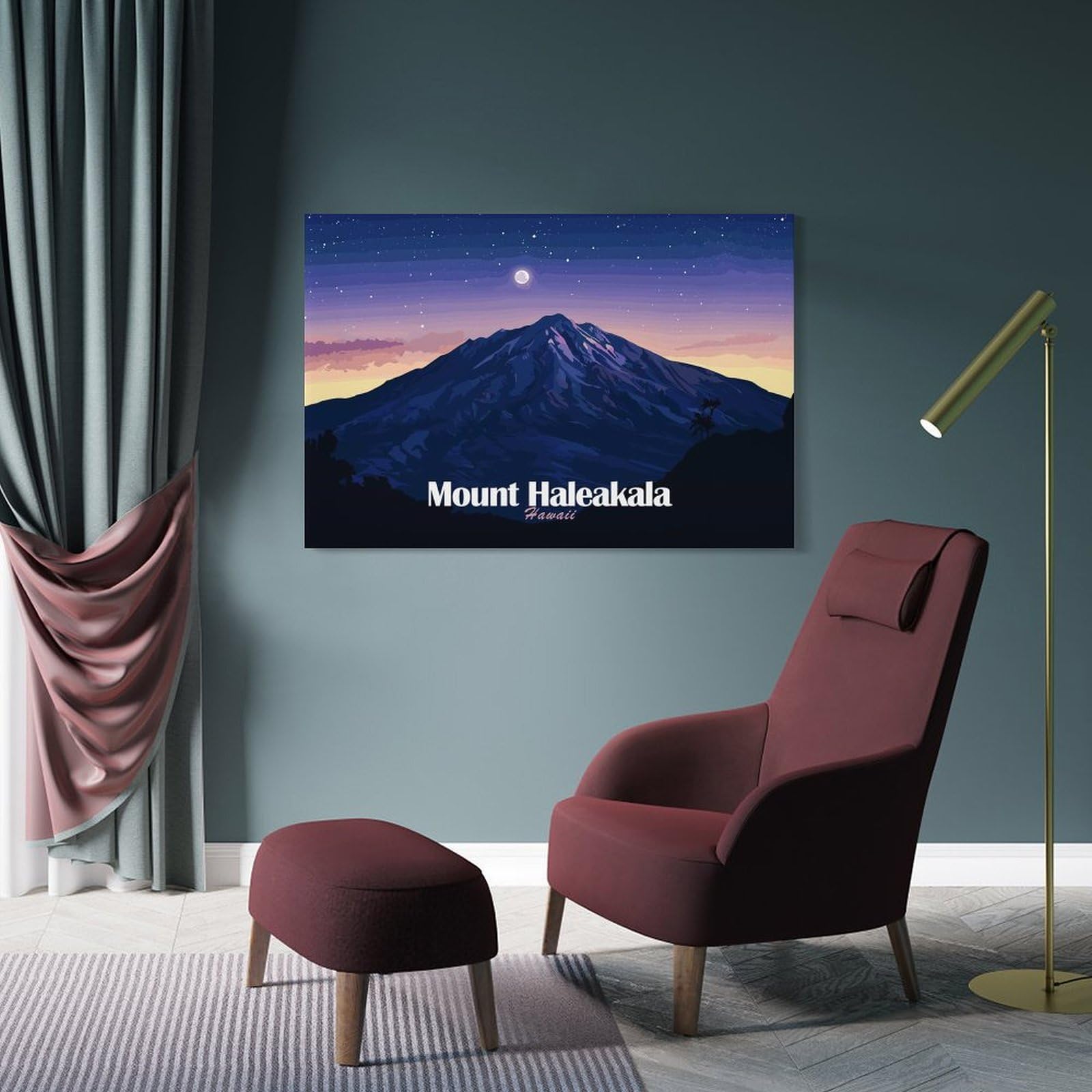 Junmoney Frame-Style-21 Mount Haleakala, Hawaii At Night Wall Decor Canvas Print, 20X30inch(50X75cm), For Flats, Guest Rooms Or Compact Rooms, A Simple Refresh For Blank Walls