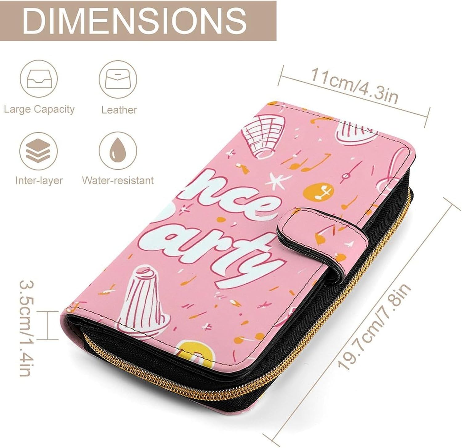 Dance Party Womens Wallet for Men Slim Purse Clutch Handbag with Card Holder