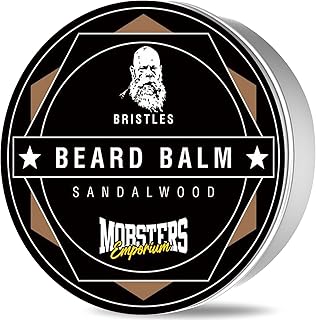 Mobsters Emporium Beard Balm for Men – Moustache & Beard Softener Leave In Conditioner – Jojoba Oil, Coconut Oil, Beeswax - Beard Wax Styles, Strengthens and Softens, Beard Moisturiser - Sandalwood