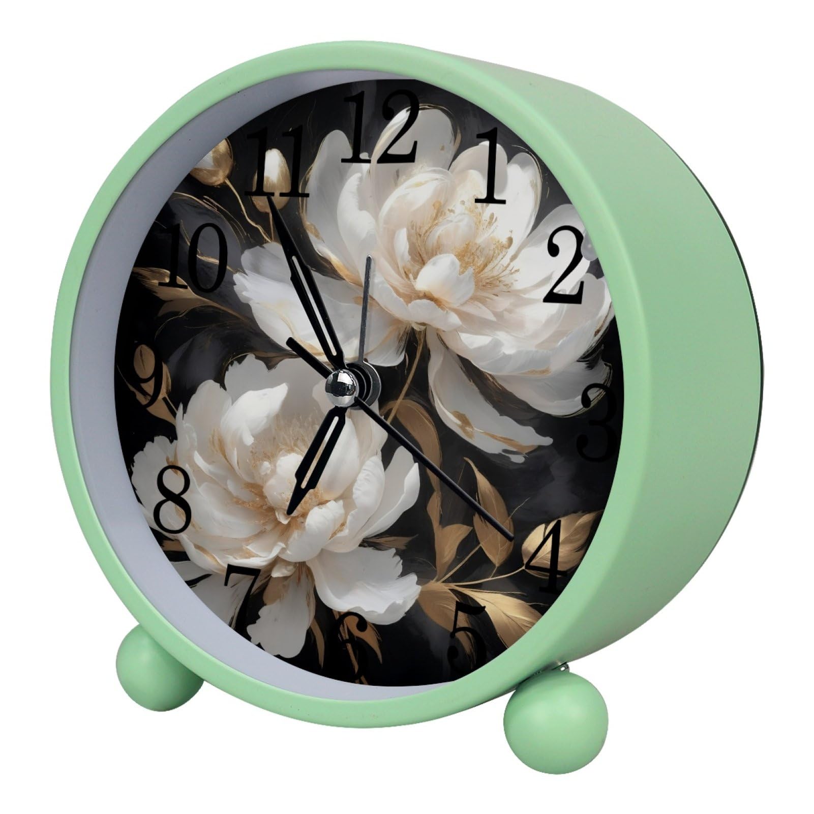 etoenbrc Watercolor Butterfly Silent Analog Alarm Clock Small Battery Operated Clock Slient Plastic Table Clock for Living Room Bedroom Color506