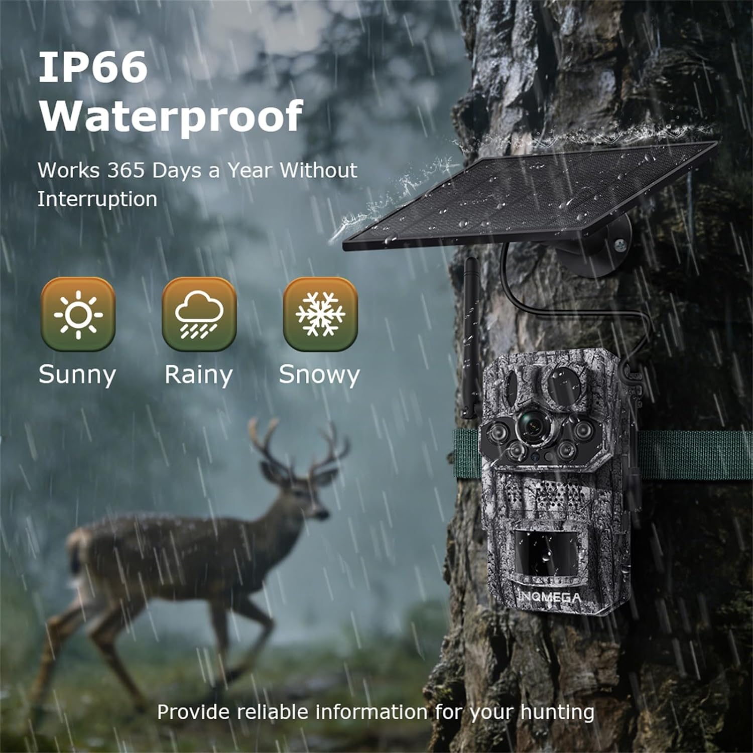 Trail Camera,4G Cellular Hunting Camera with 24H Live View 2.5K Resolution,Solar Powered,Built-in SIM Card No WiFi Needed,0.1s Fast Trigger Color Night Vision,Animal Recognition,Waterproof，GPS