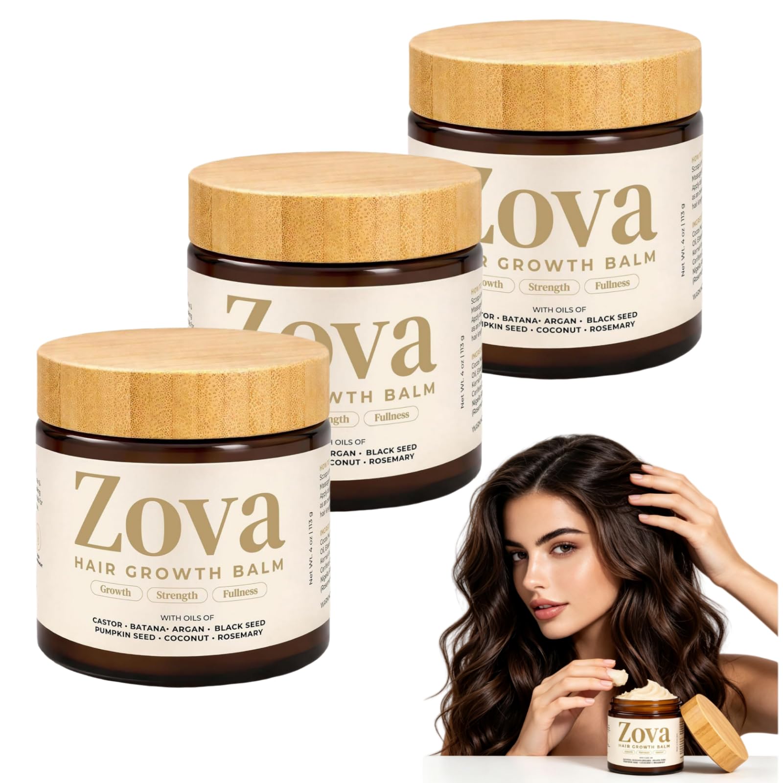 Zova Hair Growth Balm Original,Zova Hair Growth Cream | Nährende Haarpflege für Kopfhaut,Stärkt Haar,Sorgt für Natürlichen Glanz,Universell für Alle Haartypen