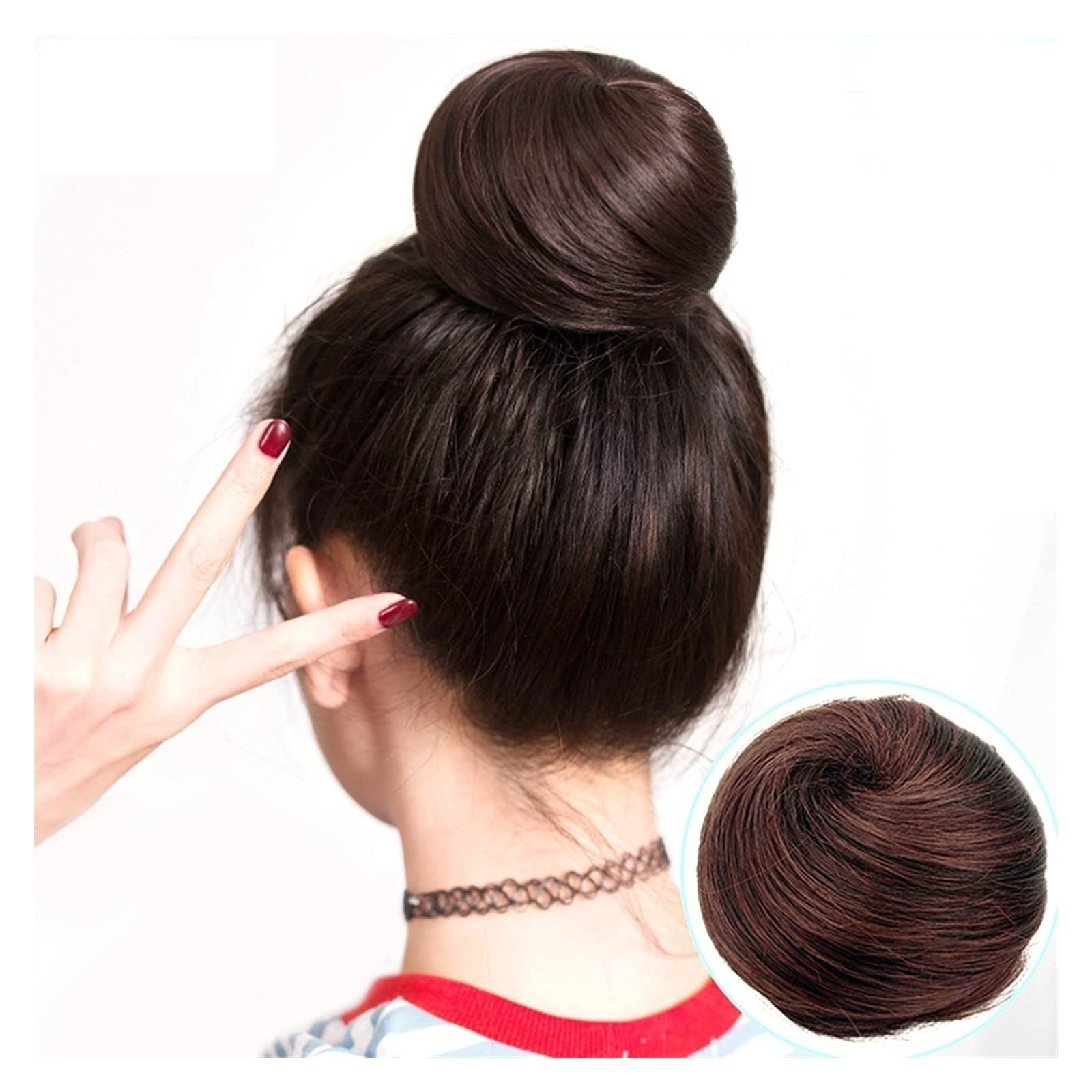 Elastici per capelli per donna Chignon dritto Chignon dritto Chignon ciambella sintetica Parrucchino con coulisse sintetica Chignon da balletto finto per donne Ragazze Lady Chignon per capelli