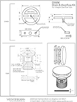 Vista 2 de Westbrass D98RK-12 1-1/2 pulgadas NPSM Hilo grueso integrado Overlfow aprobado por ADA drenaje de baño de punta