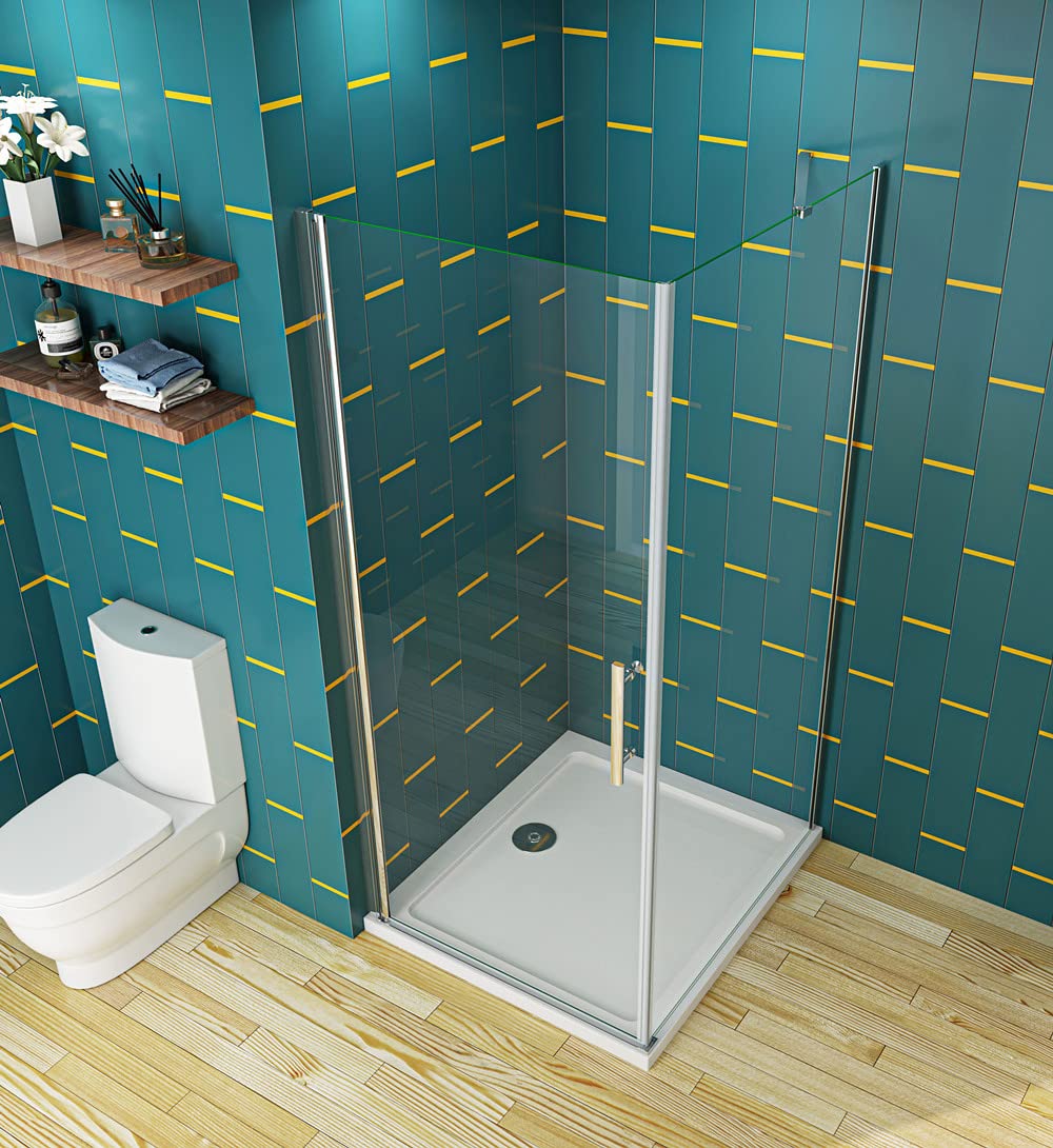 Aica Sanitär Duschabtrennung Duschkabine 90x90cm Duschtür 6mm Nano Glas H.185cm