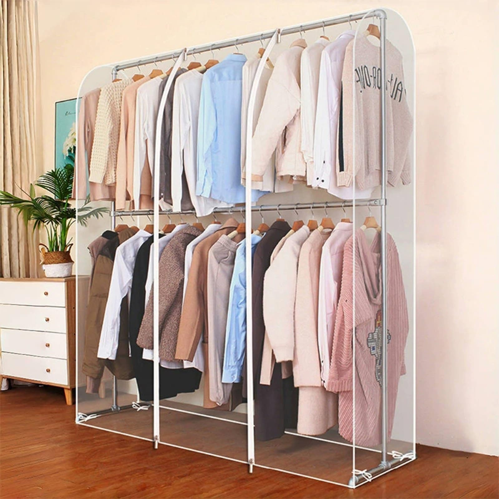 200 cm Hohe Kleidersack, Kleiderhüllen Transparent, Kleiderbeutel, Kleidersäcke mit Reißverschluss, für Kleidung, Mäntel, Jacken, Hemden(180 * 50 * 200cm/71 * 20 * 79in)