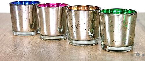 Miniatura 5 de eSplanade Portavelas Portavelas Candelabro Festival de Navidad (más pequeño, juego de 4)