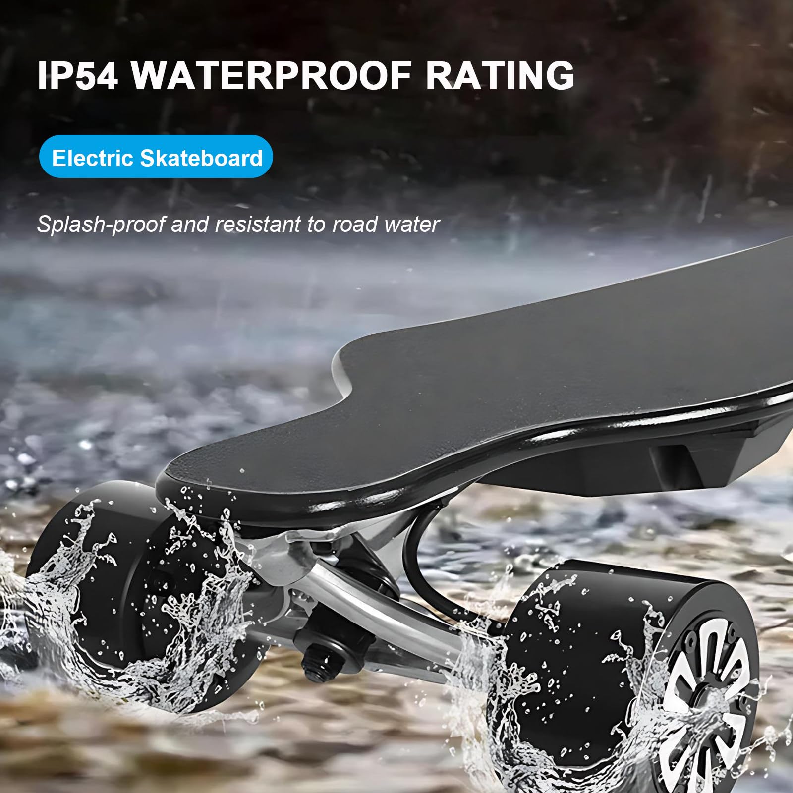 Skateboard motorizzato per pendolari dal design ultraleggero, con telecomando, velocità massima di 25 km/h, autonomia di 15 km, longboard elettrico perfetto per adolescenti e adulti D-Single-Motor