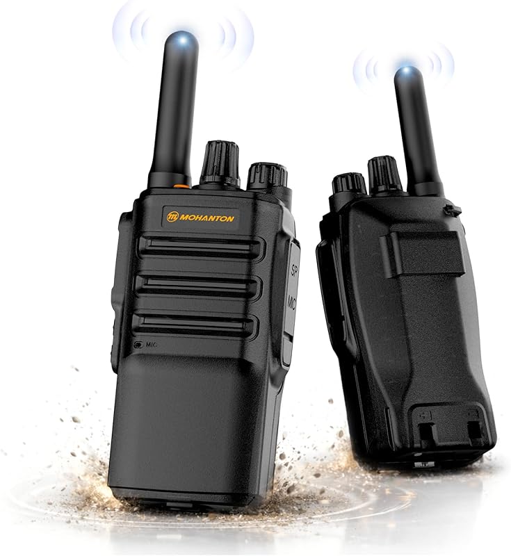 HA-23S FRS Walkie Talkies para adultos, radios bidireccionales de largo alcance, batería recargable de 7 días, radios portátiles resistentes MIL-STD-810, 154 códigos de privacidad, clon inalámbrico, VOX, paquete de 2 negro