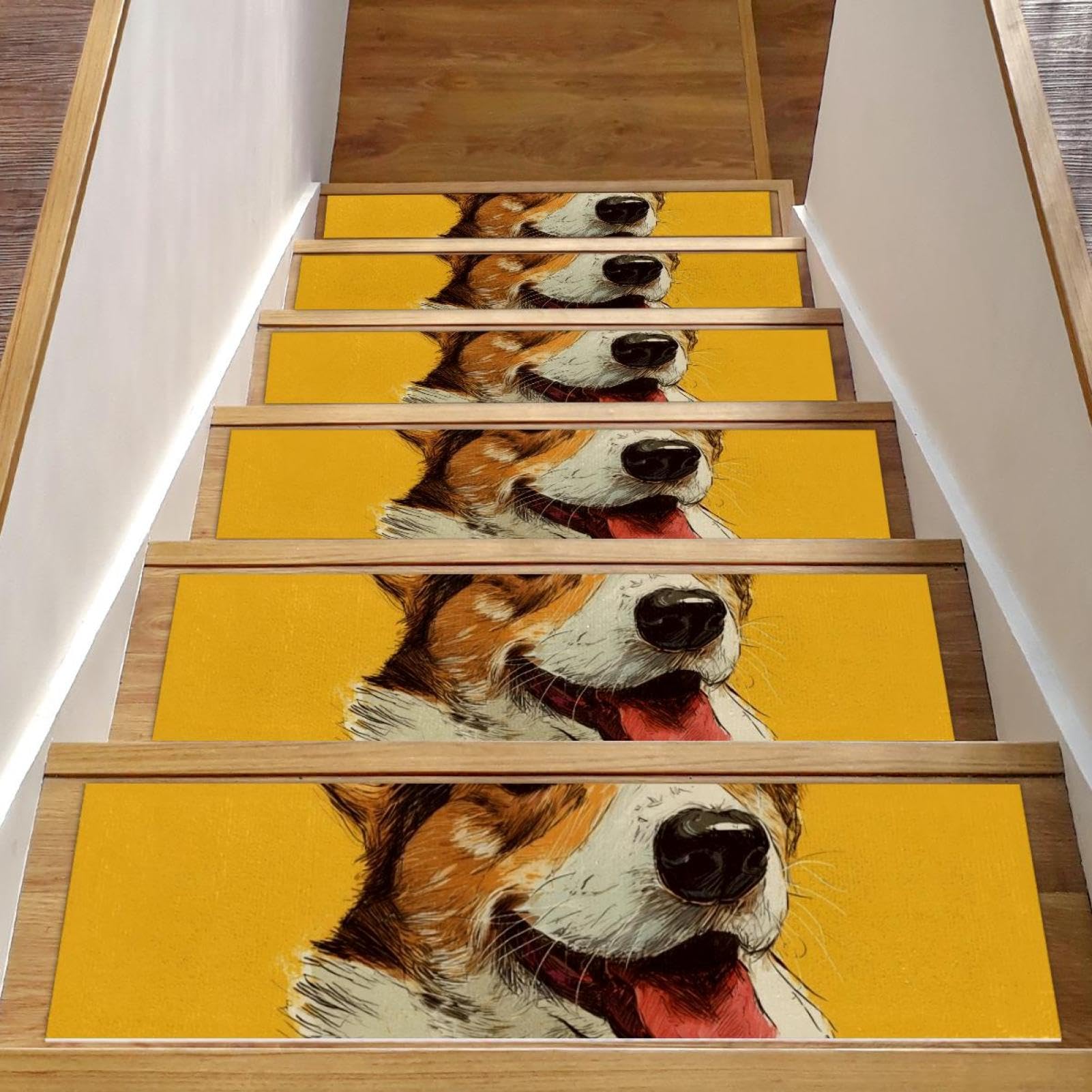 Tapis d'escalier antidérapants Corgi pour sécuriser les pas des enfants et des chiens
