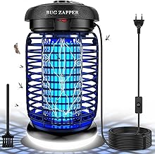 WUEAOA Outdoor Anti-Mosquito Lamp 3 m Cable, 4200 V 15 W UV Electric Mosquito Killer with 9 W LED Lamp, Non-Toxic and Odourless, IPX4, Effectively Traps Mosquitos, Flies and Moth