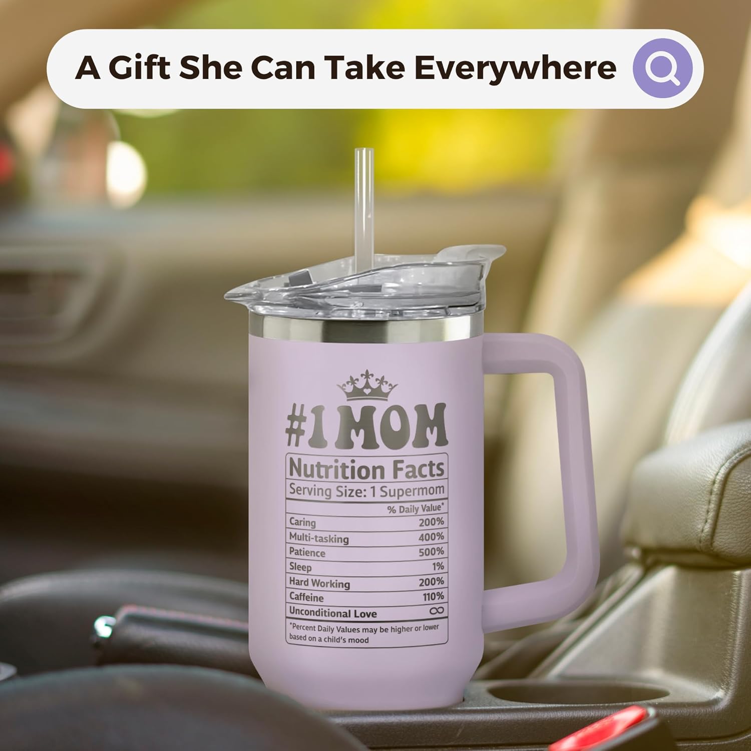 KatAndNat Gifts for Mom from Daughter, Son, Kids - Birthday, Valentines, Christmas, Mothers Day Gifts for Mom - Mama Mother Cup for Women - 40 Oz Purple Stainless Steel 2-sided Tumbler with Lid