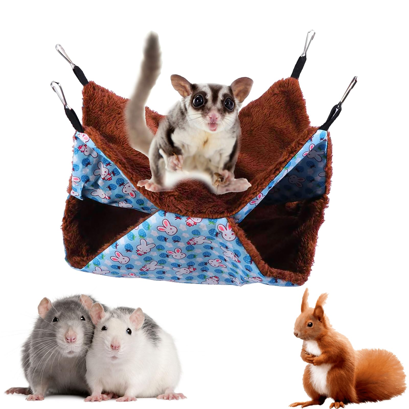 Hamster Hängematte Mit Kletterrampe - Doppelschicht Hängeschaukel Als Warmes Nest Für Mäuse, Ratten, Kleintiere