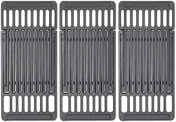 PCBZ0B 3-Pack 8 inch wide Adjustable Cast Iron Cooking Grate Replacement for BBQ Grills Gas Eletric Grills, Universal Cooking Grids Extend from 14" up to 20" L