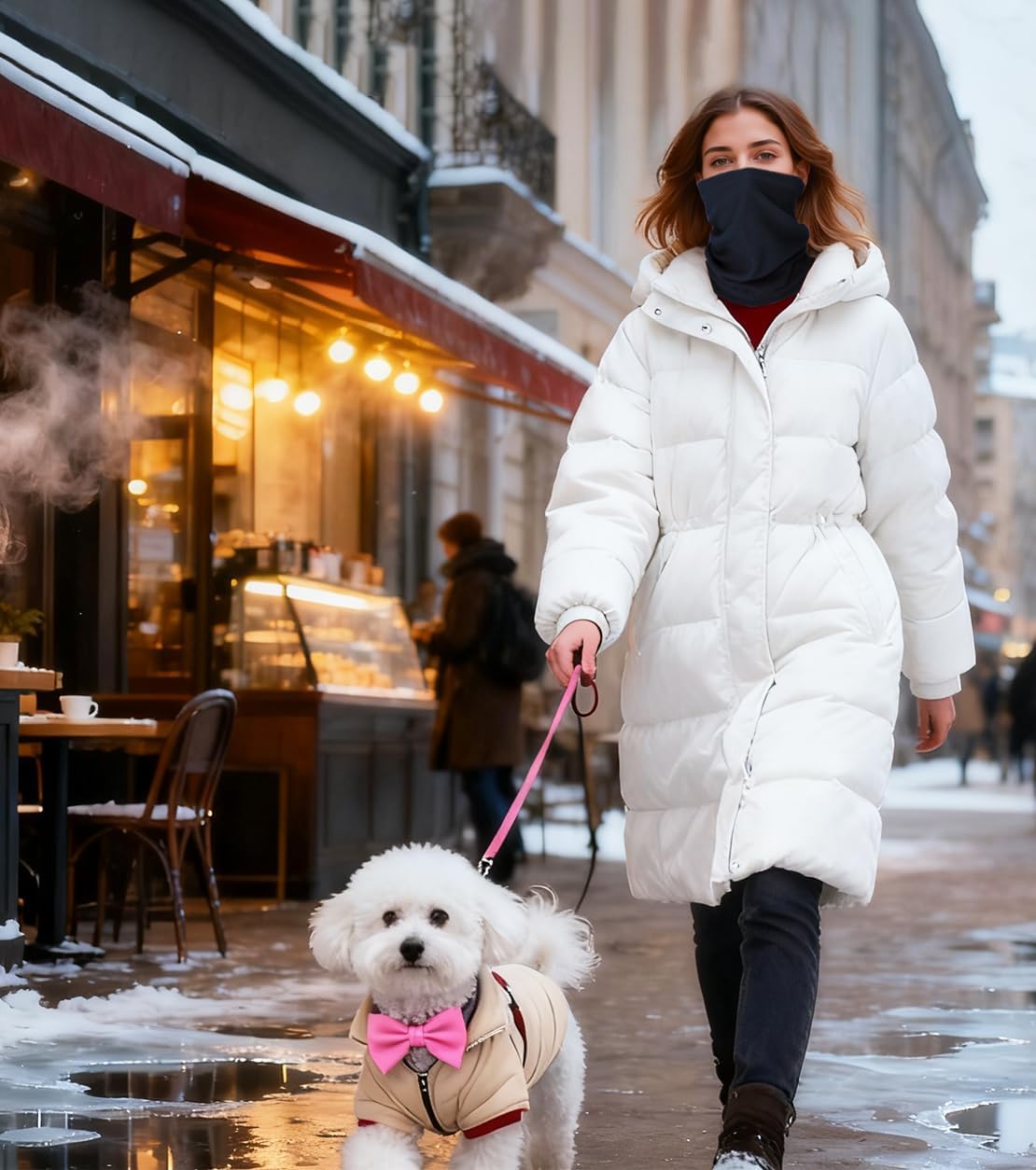 Double-layer Thick Fleece Ski Neck Gaiter, Winter Scarf Face Mask for Men Women, Warmer Beanie for Big Heads - Image 7