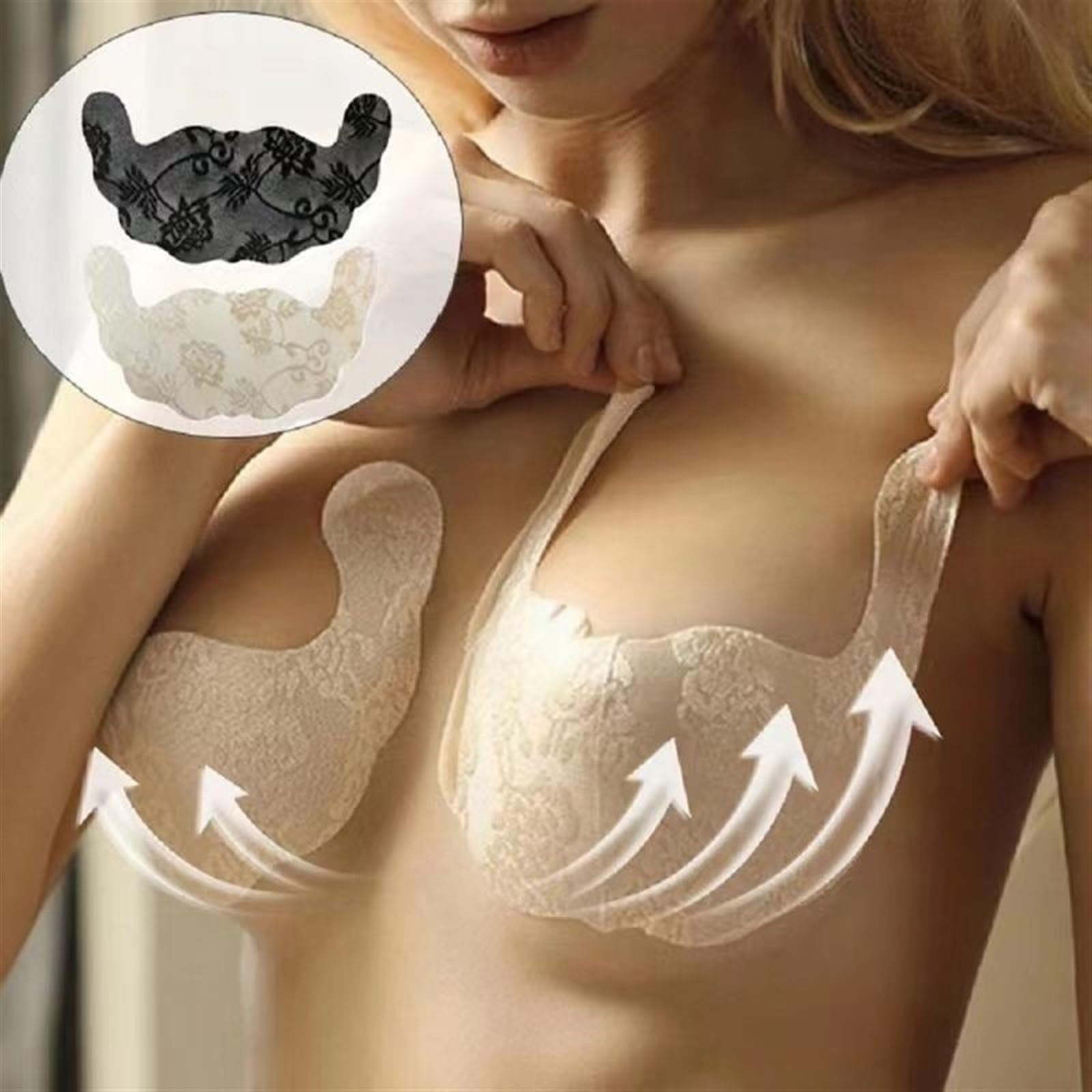 Sostén Invisible Espalda Desnuda Scoperta Intimissimi Reggiseno Invisibile Senza Spalline In Silicone Adesivo - Push Up E Schiena Nuda - Taglia Unica Nero Reggiseno Balconcino Sujetador Adhesivo Push Up Quianse Rainbow