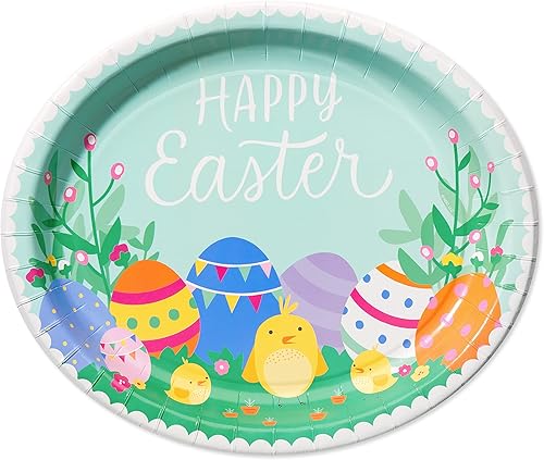 American Greetings Platos llanos de papel de 36 unidades, suministros para fiesta de Pascua
