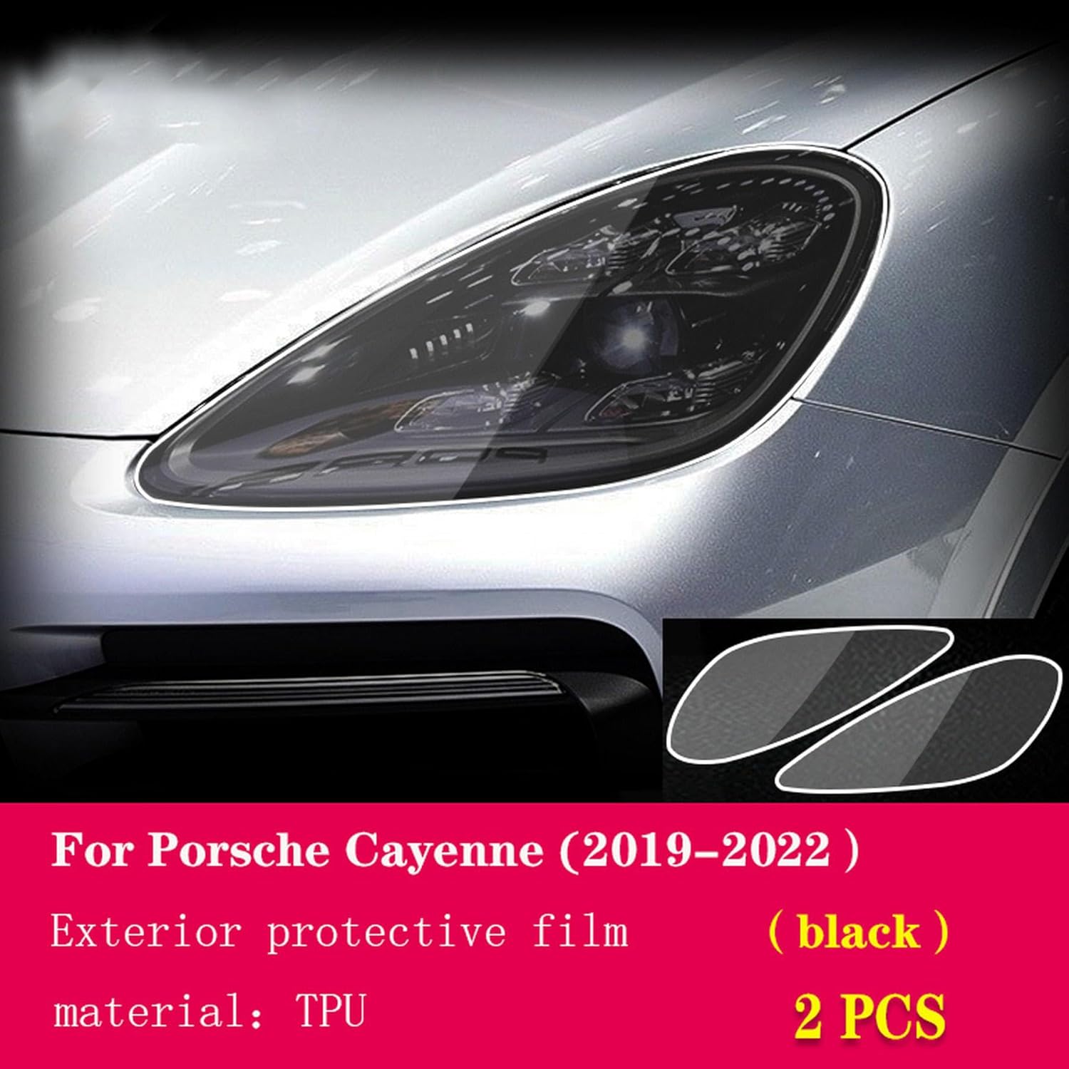 ChrOx 車の外装ヘッドライト傷防止TPU保護フィルム傷防止修理フィルムアクセサリー修理、ポルシェカイエン2019-2024用