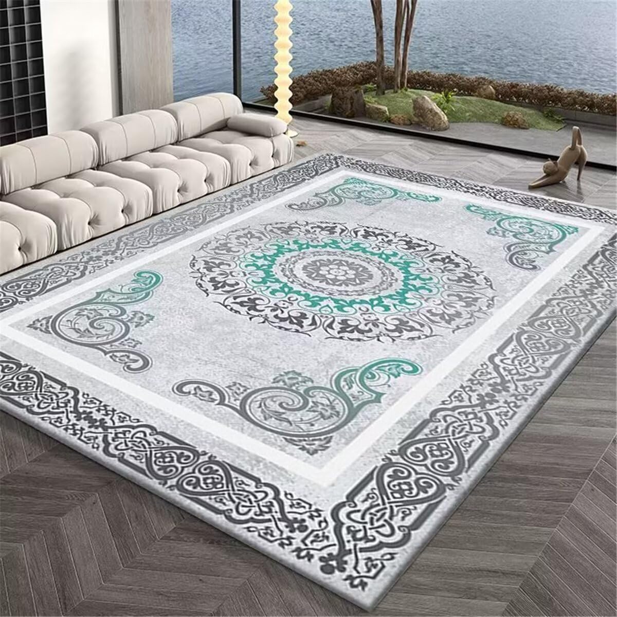 Tapis lavable grand chien 160X230cm pour salon propre