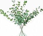 Les tiges d'eucalyptus de verglas artificiel, 4 Pcs Faux Plantes Branches 27" Tall Faux Plant Printemps Été Feuilles de soie Eucalyptus Plantes pour Vase Maison Mariage Arrangement Bureau Décor, Vert