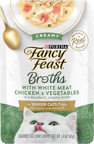 Purina Fancy Feast Broths Creamy Senior Cat Food Topper With