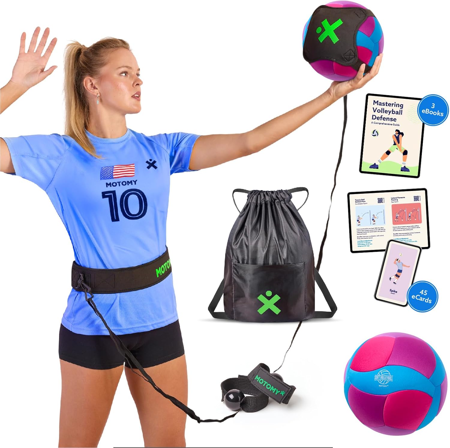 VolleyPal Trainer and Soft Indoor Volleyball Bundle