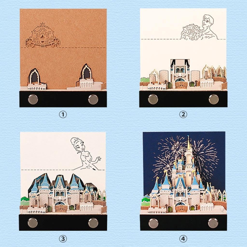 Time Piece Calendar, 2026 Desk Calendar With LED Light, 3D Tear-away Paper Carving Art Memo Pad Notepad Gift For Christmas Housewarming Desktop Decoration(With Weekly Calendar & Light)