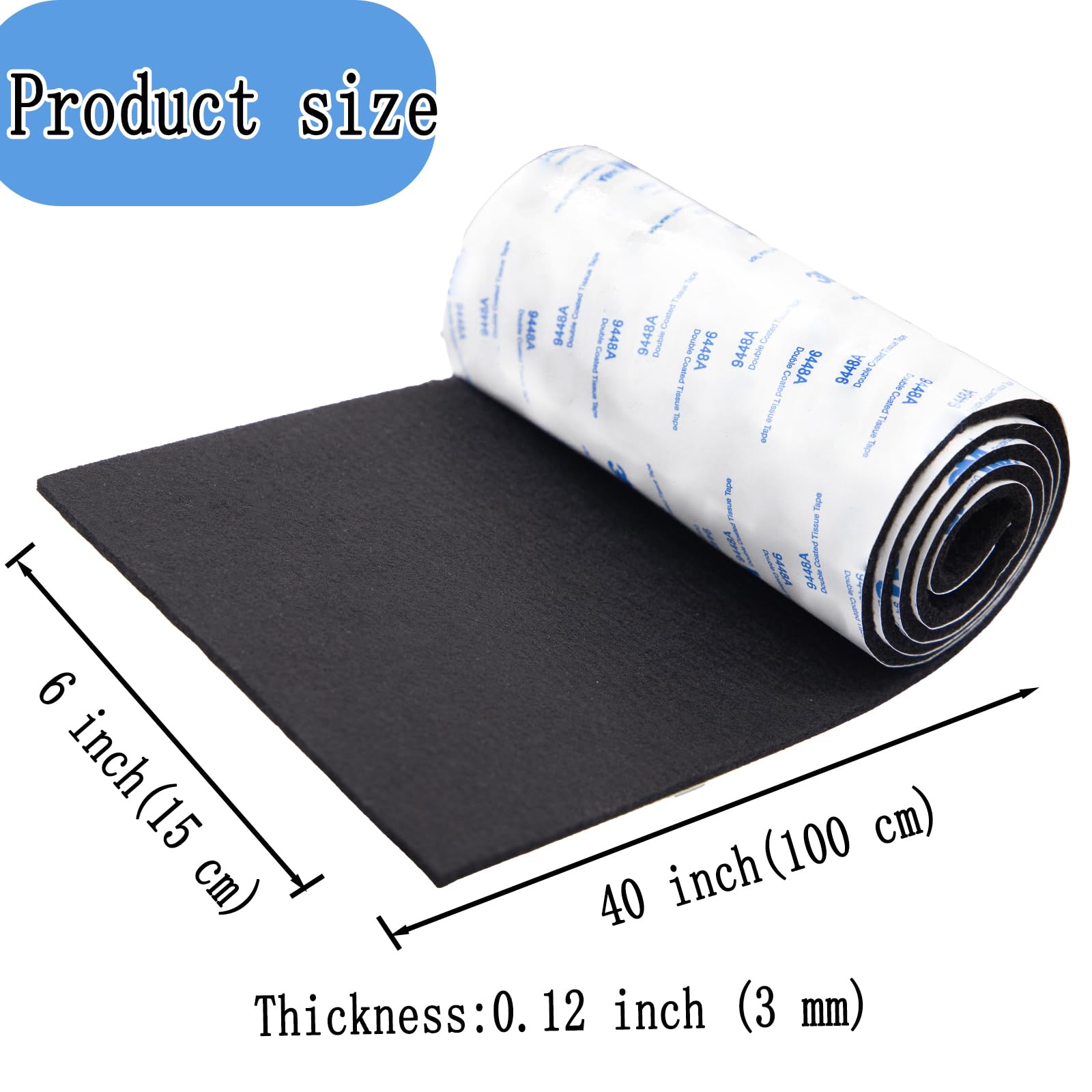Almohadillas de fieltro para muebles con parte trasera adhesiva, tiras de fieltro autoadhesivas y cortables, protectores de suelo antiarañazos para cualquier mueble y pared (6 x 40 x 0.12