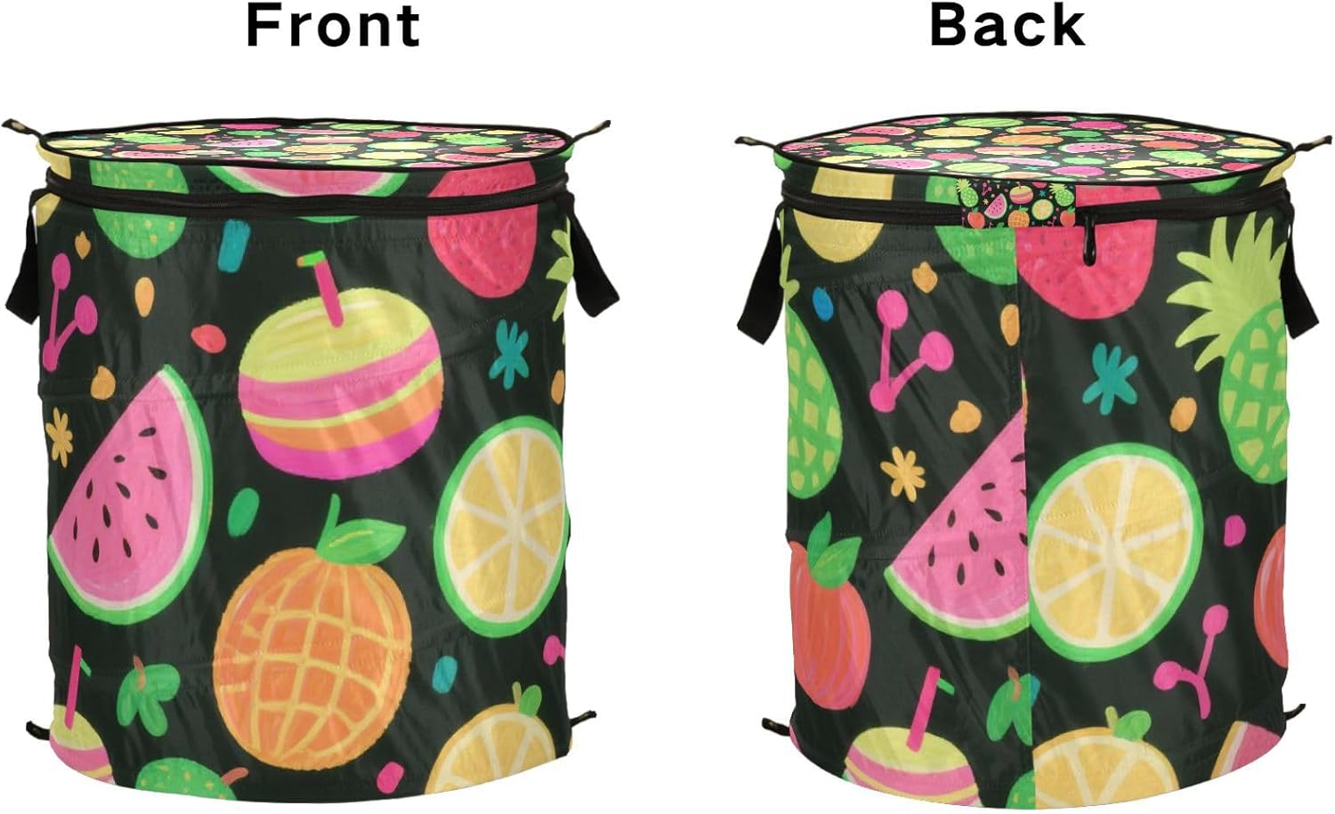 Neon Colored Summer Fruit Party laundry basket foldable and waterproof dirty clothes hamper with sturdy handle bins accessories totes for towel tool kitchen cesta para ropa