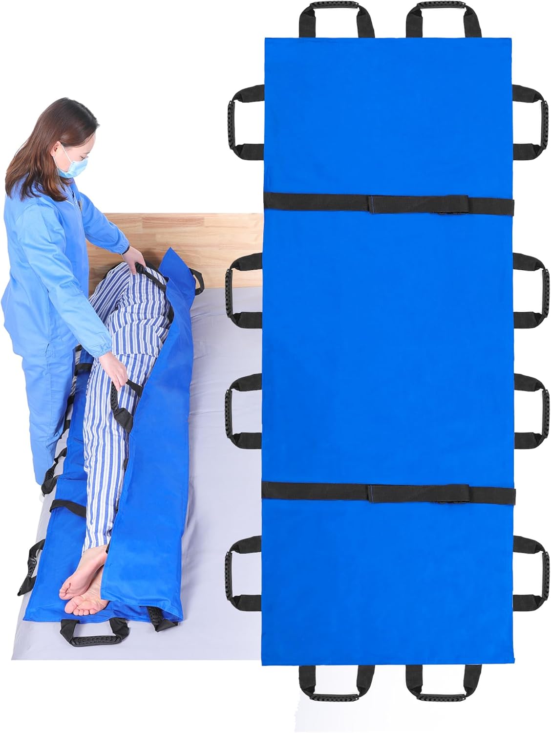 Fanwer(70.27″ x 27.56″ Positioning Bed Pad with Reinforced Handles, Slide Sheets for Moving & Lifting Patients, Lengthen Move Free Transfer Blanket, for Caregiver, Family Aid, Bedridden, Elderly