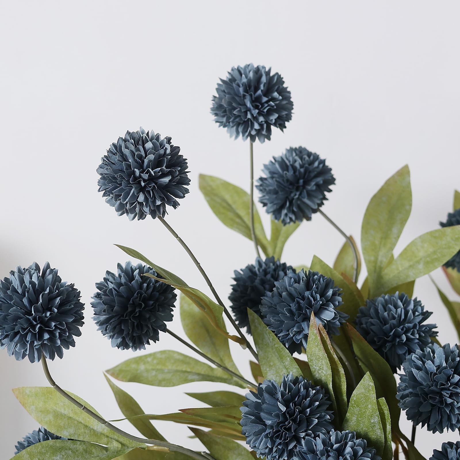 12 fiori artificiali per vaso in finta seta, 68 cm, per mamma (blu scuro)