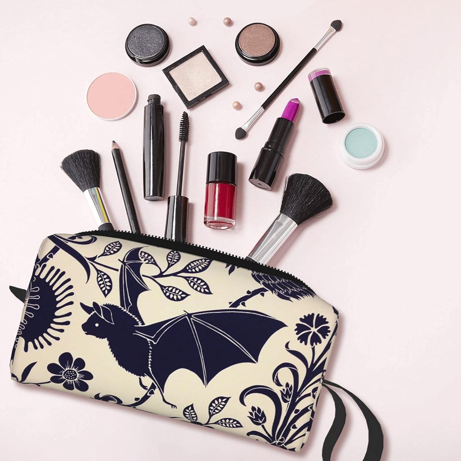 TEESOFUN Goth Halloween Bat Cosmetic Coin Pouch Pencil Case Clutch Wristlet Wallets Purse Portable Storage Bag - Image 7