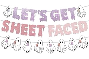 Let's Get Sheet Faced Banner Halloween Banner Pink Ghost Garland Pink Halloween Decorations