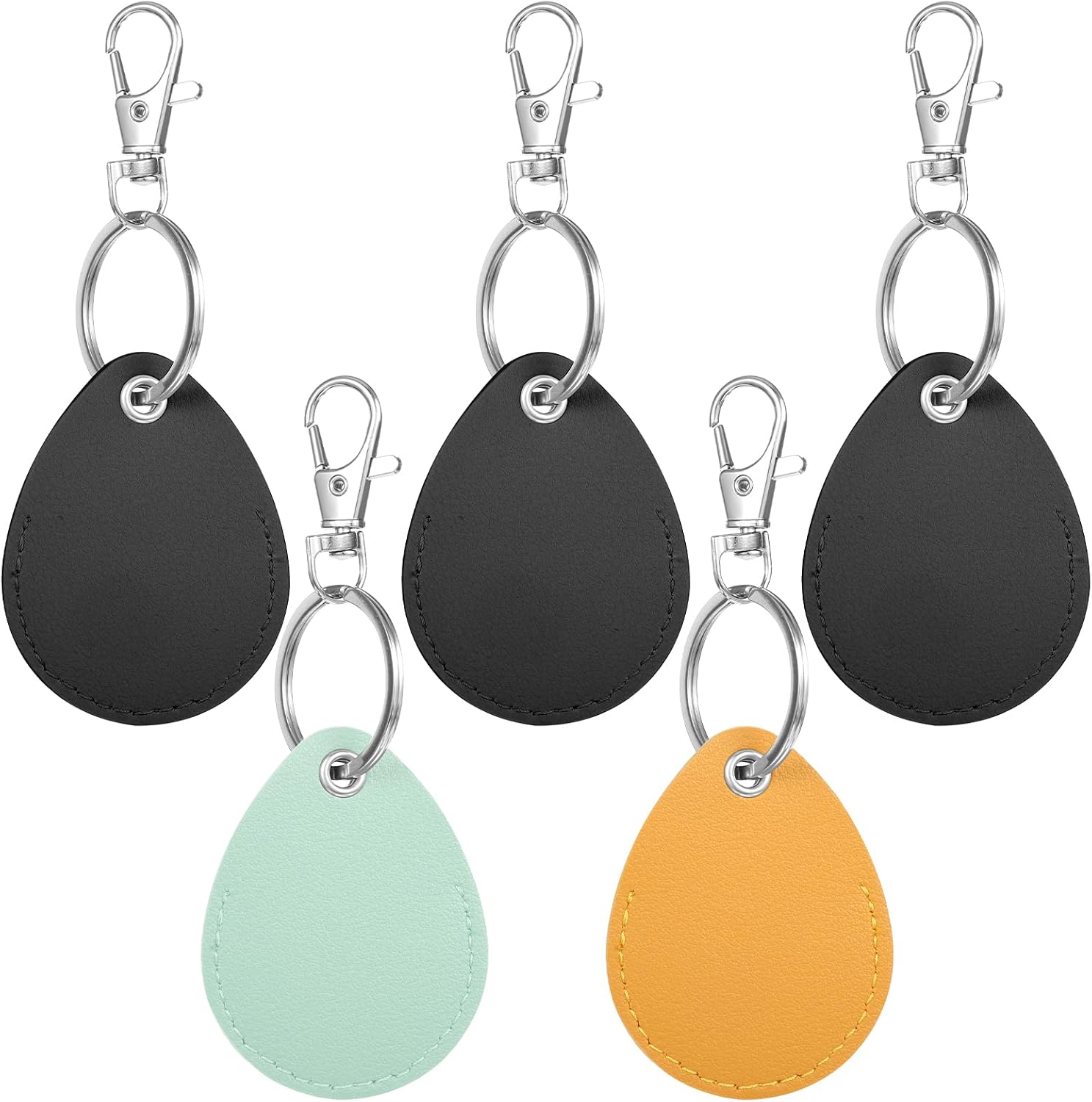 5 PCS Key Fob Holder, PU Leather Key Fob Holder with Clip Smart Proximity Id Card Keys Chain Protector Case for Keyfob Token Tag Door Entry Access Control, Id-Keys Cards