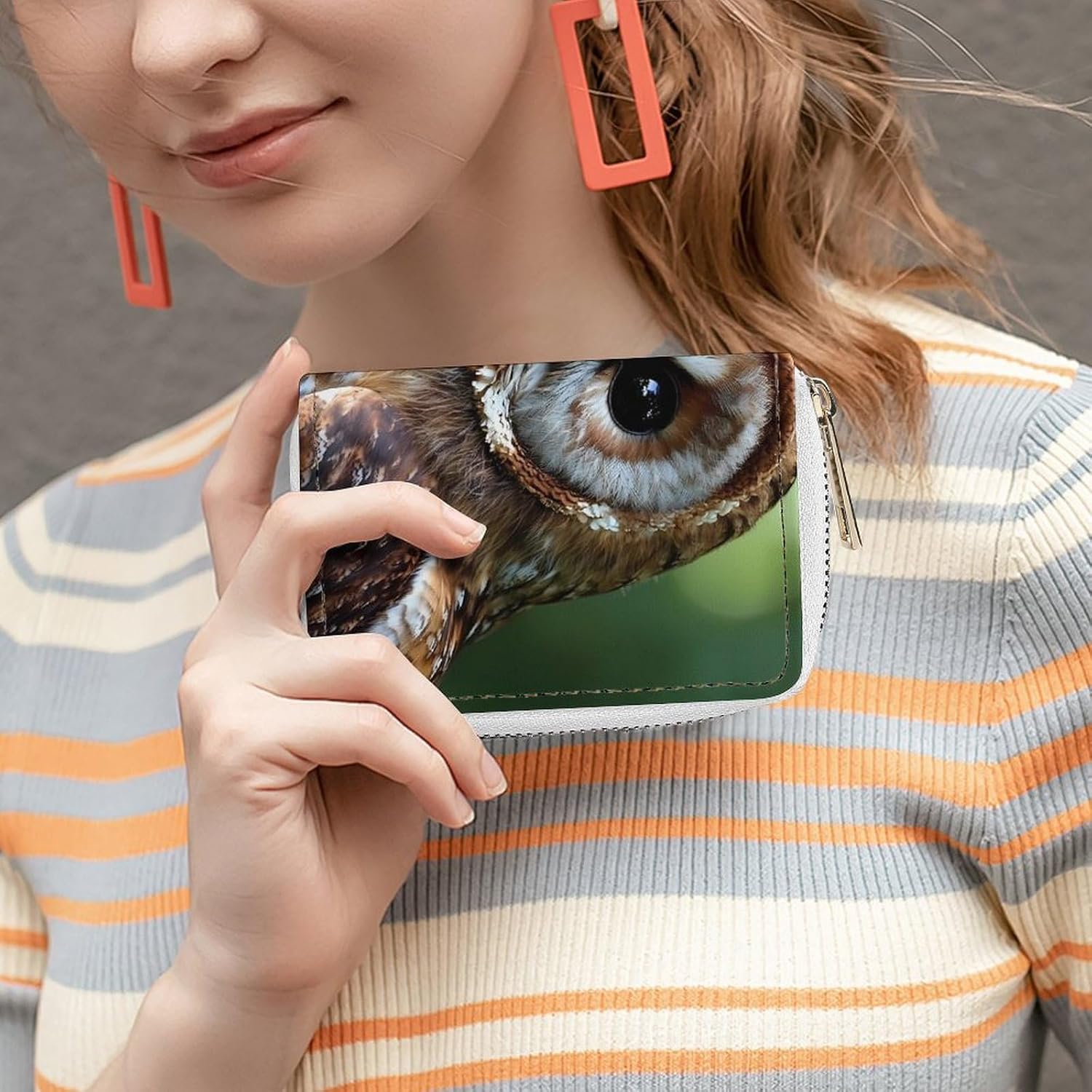 Tawny Owl Small Business Credit Card Holder Wallet with 20 Card Slots Case Coin Purse Pouch