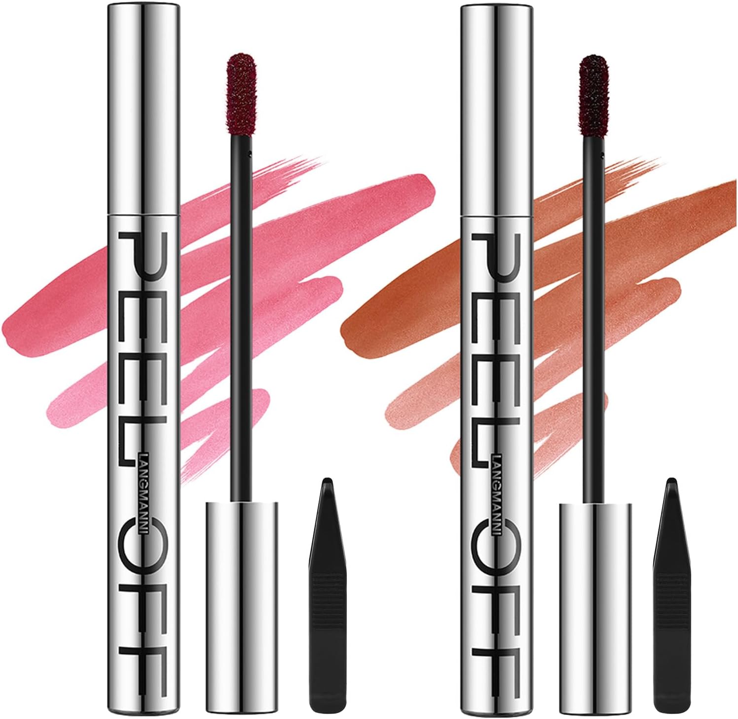 2 Colors Long-Lasting Peel Off Lip Liner Set, Waterproof & Smudge-Proof Matte Lip Liners Gift Makeup For Girls (#1+3)
