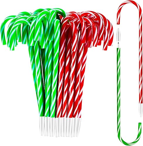 Outus 60 Pieces Christmas Candy Cane Pen Stripes Ballpoint Pens for Christmas Party Present Stationery Supplies, Black and Blue Ink (Red White, disponible en Yaxa El Salvador