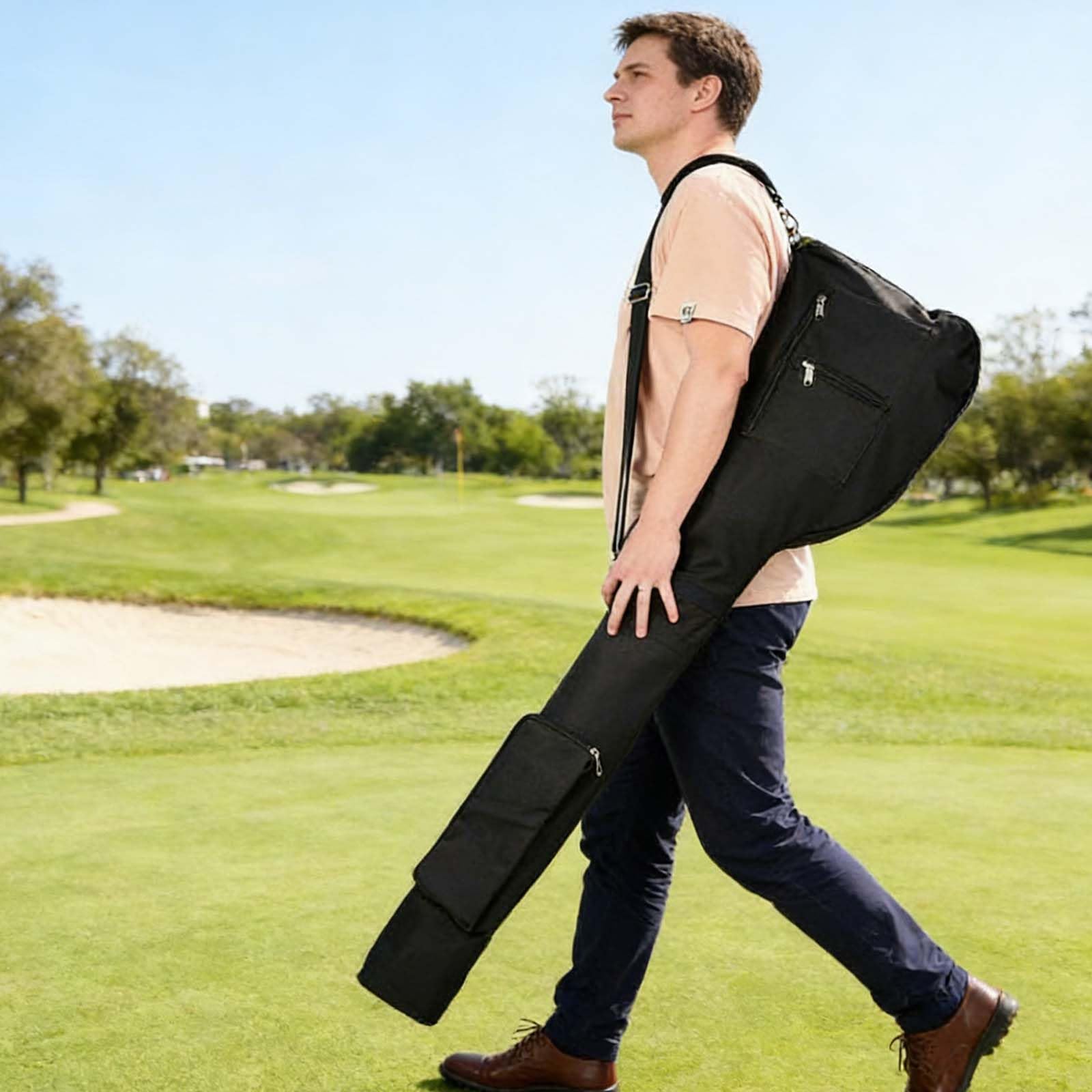 Golfschlägertasche Klein, wasserdichte und Leichte Golf Tasche für 8-10 Golfschläger, Faltbare Reise Golf Bag, Golfclubs Mini Tragetasche, Mini Golfbag mit Schulterriemen, zur Aufbewahrung