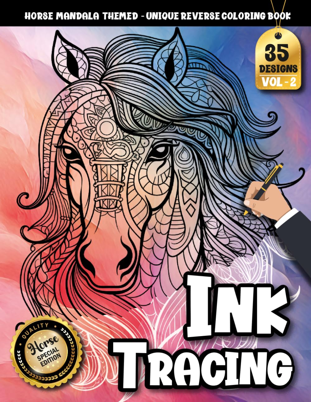 Ink Tracing Book: Horse Mandala for Mindfulness and Artistic Expression: Tracing Coloring Book Adult for Creative Hobby Lovers | Enhance Focus with ... Horse Mandalas (Horse Mandala Tracing Series)