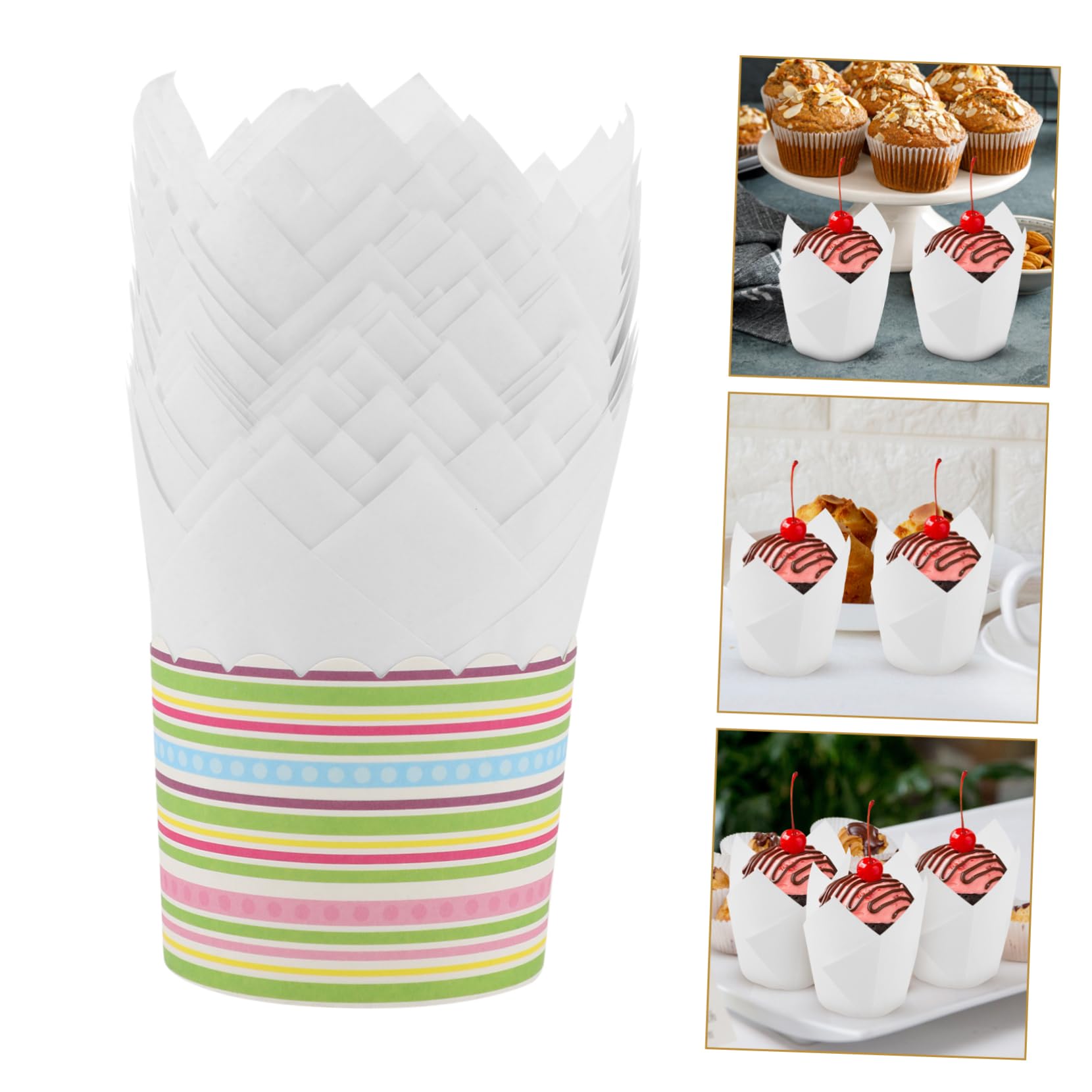 UPKOCH 300 Piezas Bandeja De Pastel Bandeja para Muffins Moldes para Muffins para Hornear Moldes para Hornear Forro De Empaquetado De La Magdalena Portátil Papel Caja De Pastel