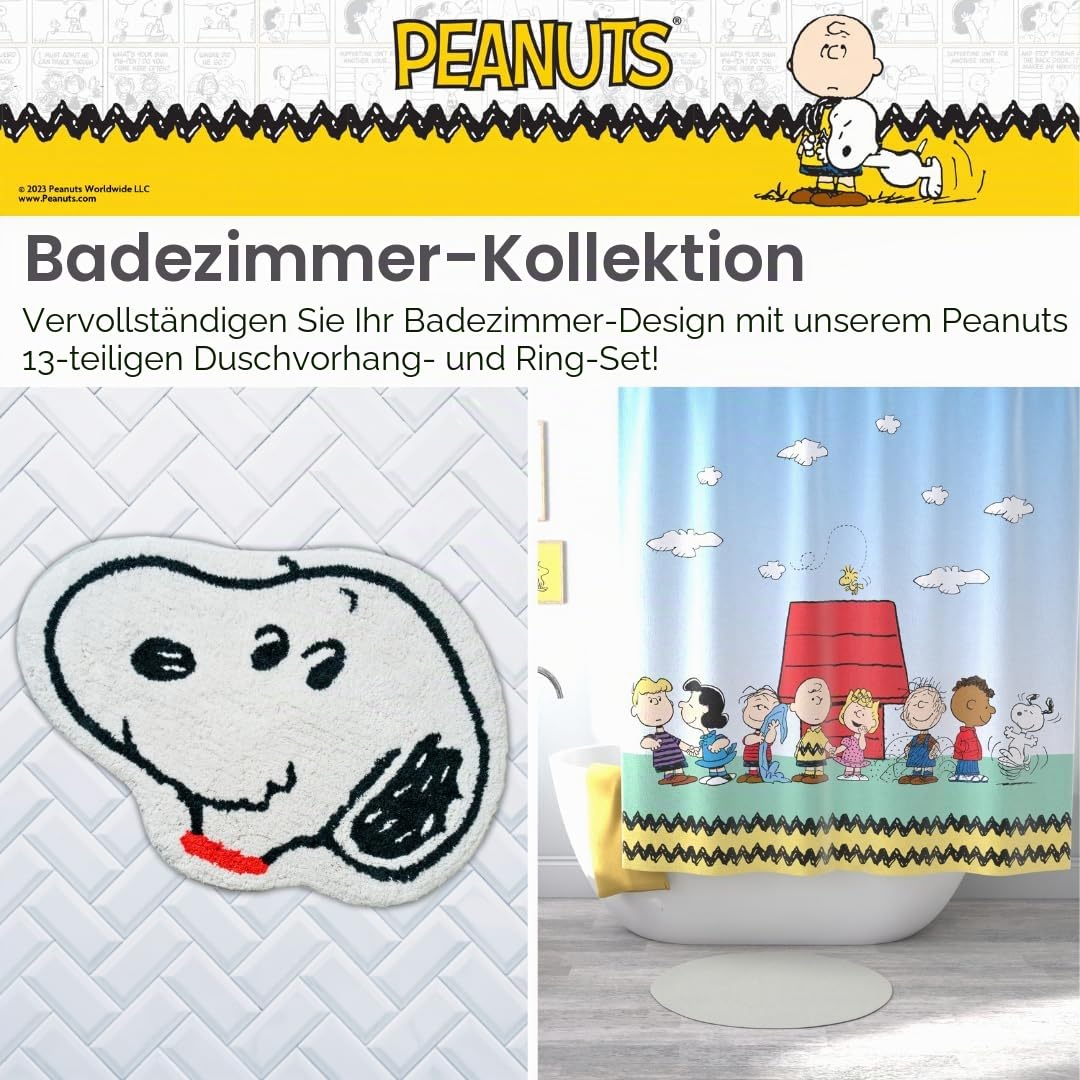 Franco Collectibles Peanuts Snoopy Badezimmerteppich, 100% Baumwolle, rutschfest, offizielles Lizenzprodukt