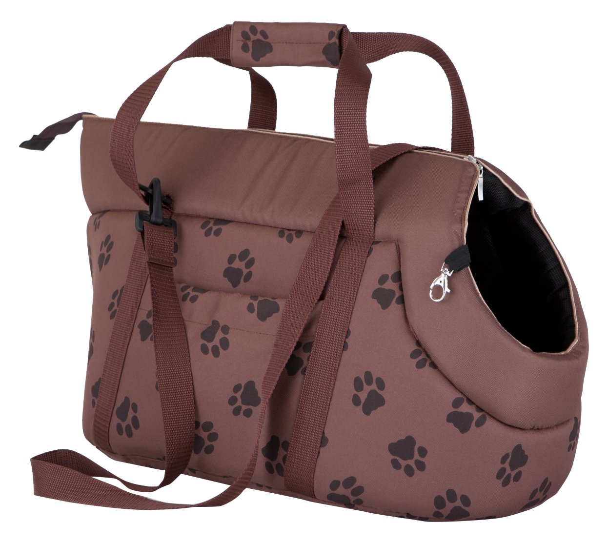 DOGGY Hobbydog TORJBL5 Hundetasche Tragetasche Katzentasche mit Pfoten, Größe 32 x 30 x 50 cm, Hellbraun