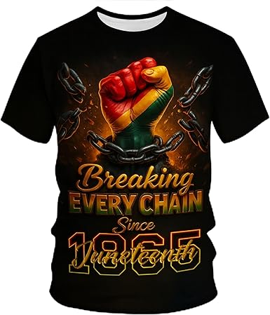 Blissboy Funny Juneteenth T-Shirt Novelty Short Sleeve Crewneck Shirt