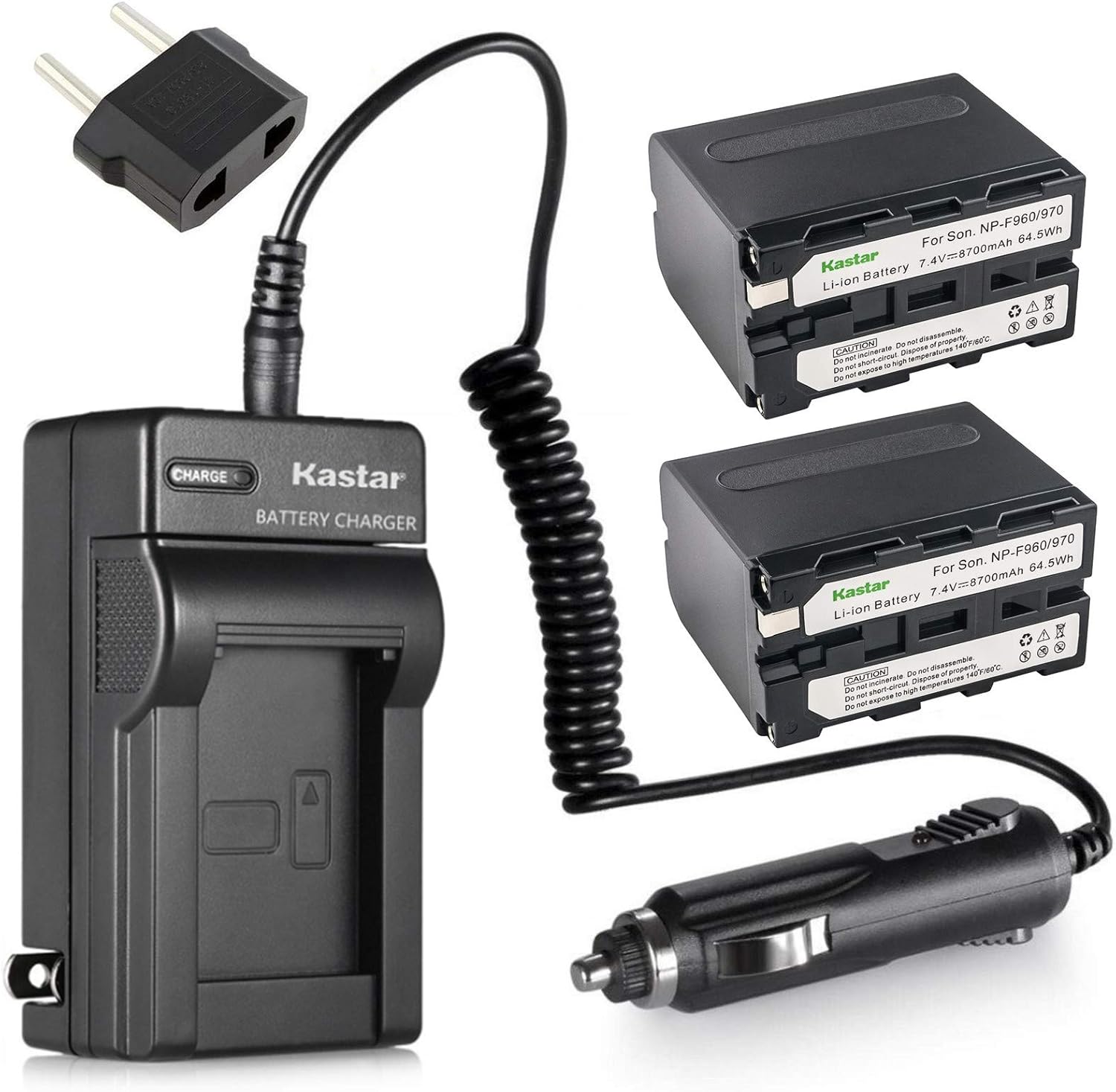 Kastar NP-F970 Battery 2-Pack and Charger Compatible with Sony NP-F975, NP-F960, NP-F950 and Sony L Type Camcorder DCR-VX2100, FDR-AX1, HDR-AX2000, HDR-FX7, HDR-FX1000, HVR-V1U, NEX-FS100U, NEX-FS700U