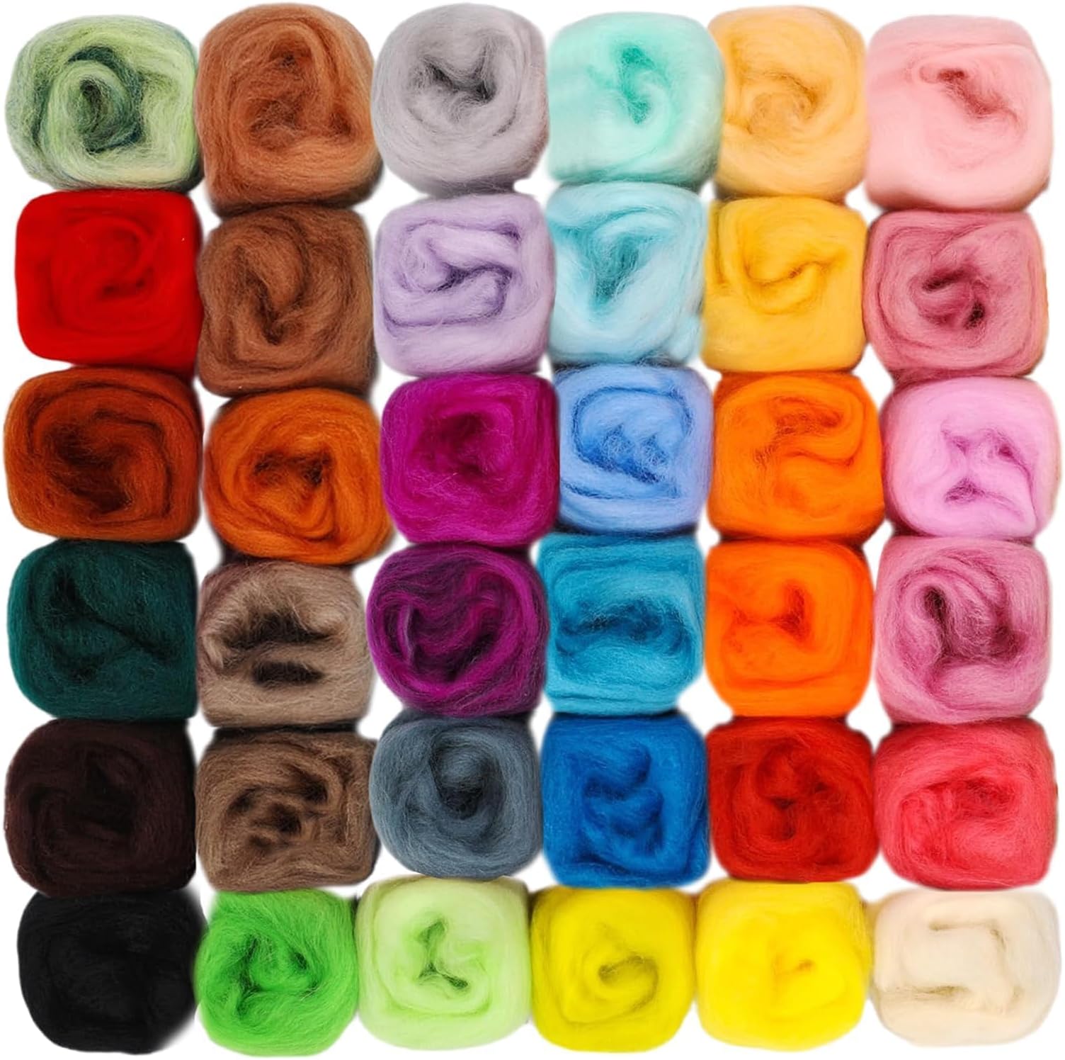 Needle Felting Wool, 36 Colors Needle Felt Wool Roving Yarn for Felting Needles Starter Kit for Beginners DIY Hand Crafts 108g